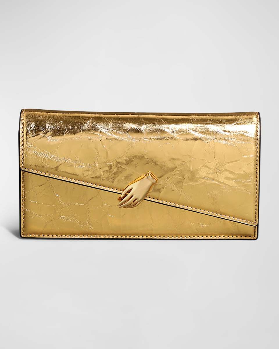 In My Dreams Cracked Metallic Chain Crossbody Bag